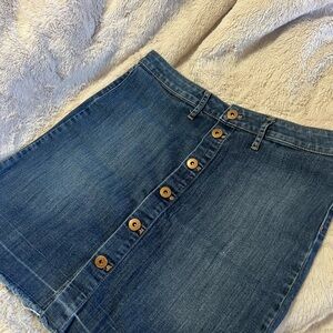 Articles of Society Button Front Jean Skirt